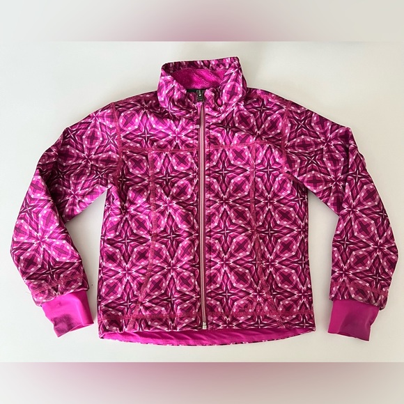 L.L. Bean girls Wonderfleece Soft Shell Jacket Dark Orchid Kaleidoscope S 4 - Picture 1 of 9